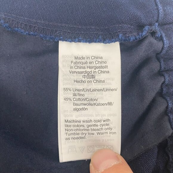 J.Crew Linen-Cotton Blend Navy Blue Drawstring Casual Pull On Pants Size 2 - Picture 11 of 16